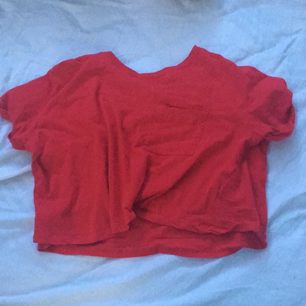 Loose red crop top